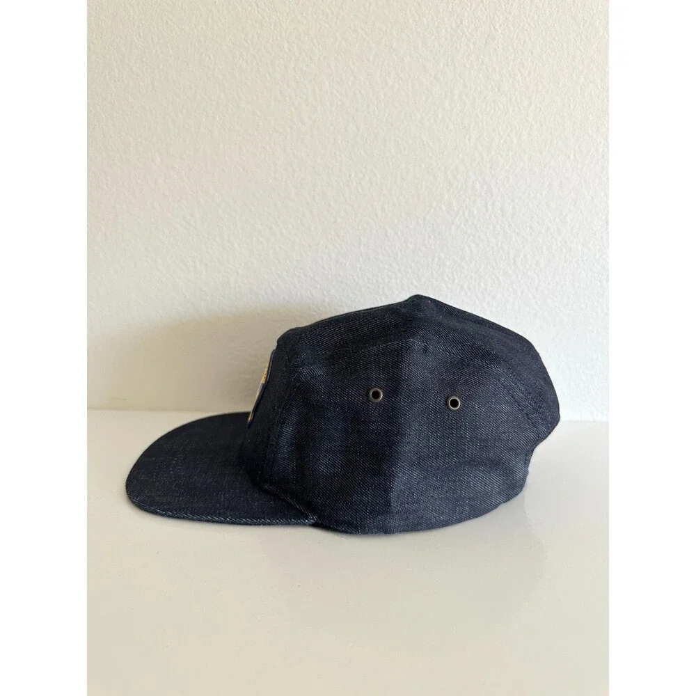 Golden State Warriors Vtg Newspaper Boy Snapback Denim Chambray Cap Logo Patch